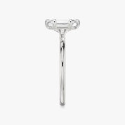 Emerald Cut - Plain Band - 6 Prong Classic Ring - 18 K Gold